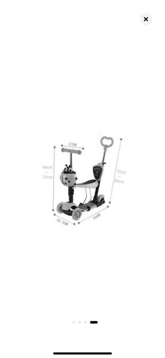 Детска тротинетка, 5 в 1, Калинка, розова