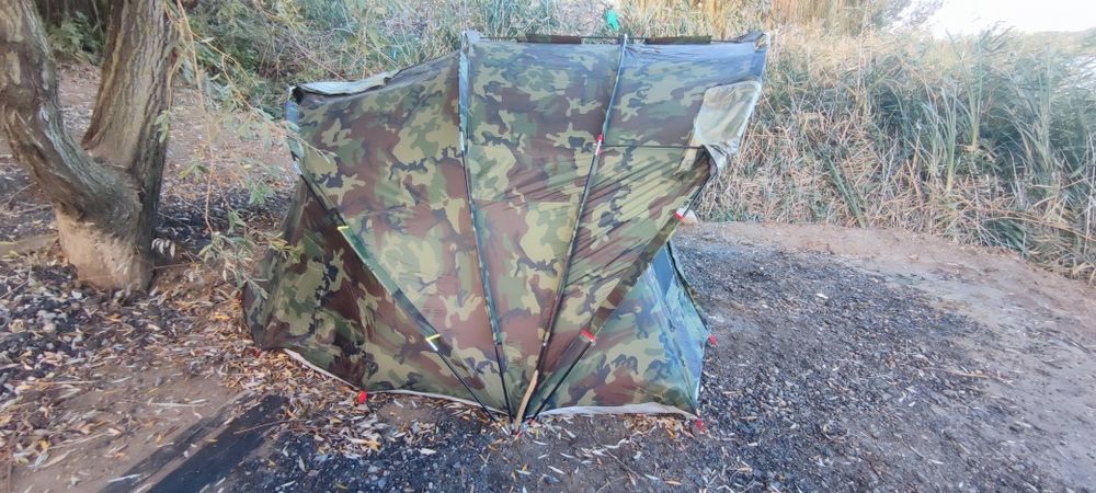 Cort de pescuit vidaXL, pentru 5 persoane, camuflaj, impermeabil, 7.83