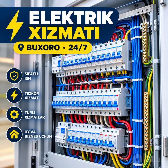 Elektrik xizmati Buxoro | 24/7 | Tez va sifatli
