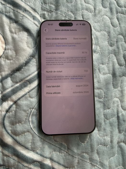 Iphone 16 pro max/92% baterie/schimb
