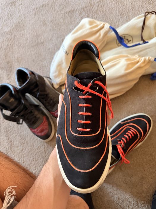 Оригинални маратонки Hermes Trail Sneaker Black Suede Orange