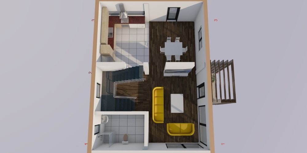 Vila proiect mediteranean 3 camere 2 bai 840 mp curte