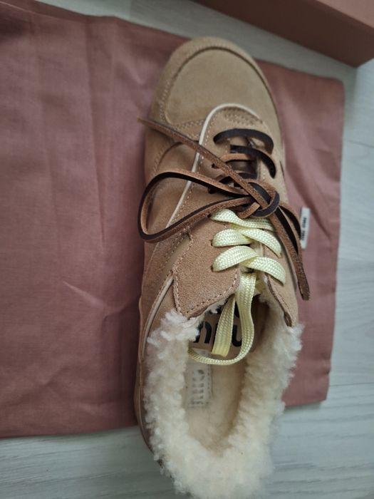 Miu Miu Gymnasium suede/ shearling sneakers