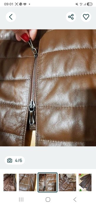 Haina matlasata piele naturala 100%,Italia,gluga cu blanita naturala