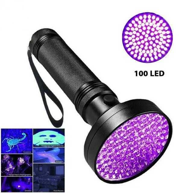 100 ta LEDli ultrabinafsha fonar (395 nm)