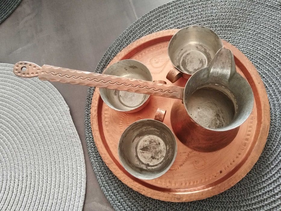 Меден бакърен сервиз за кафе