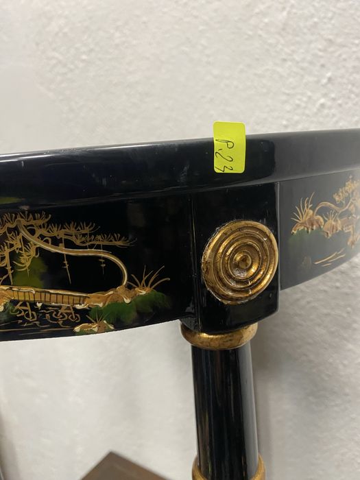 Китайска лакова помощна маса 1920 ръчна златна украса