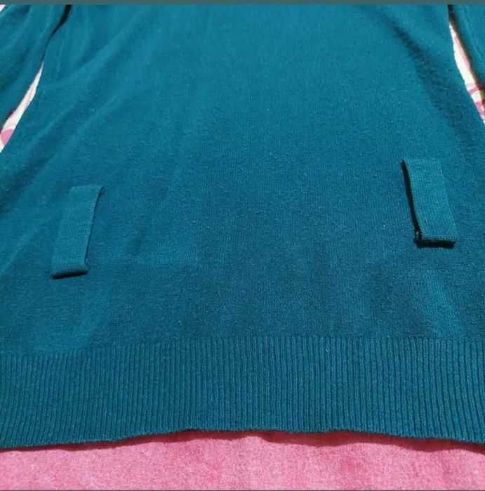 Pulover lung subțire cu cordon