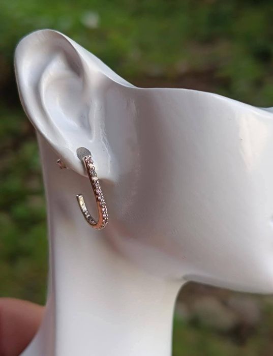 Cercei argint 925 cu pietre albe, copii