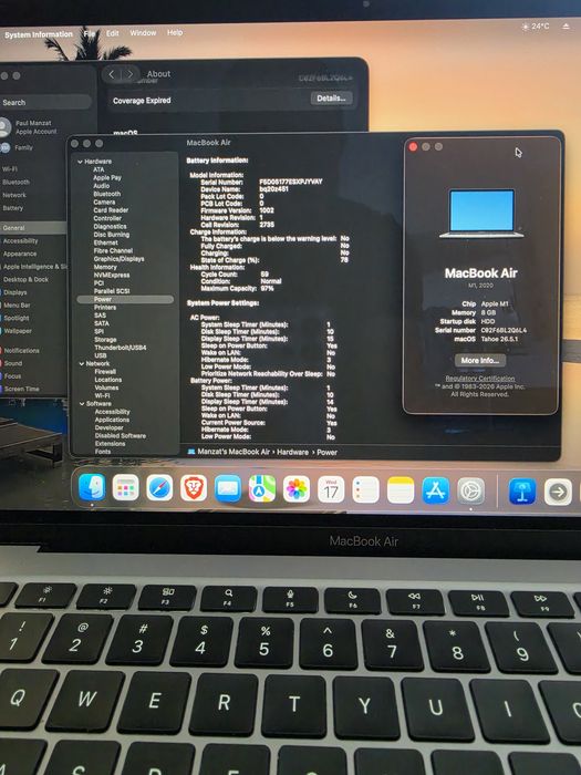 Macbook Air M1 97% baterie