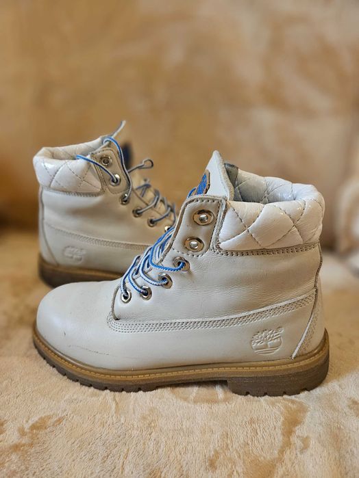 Ghete Timberland NOI 39 24 cm albe piele