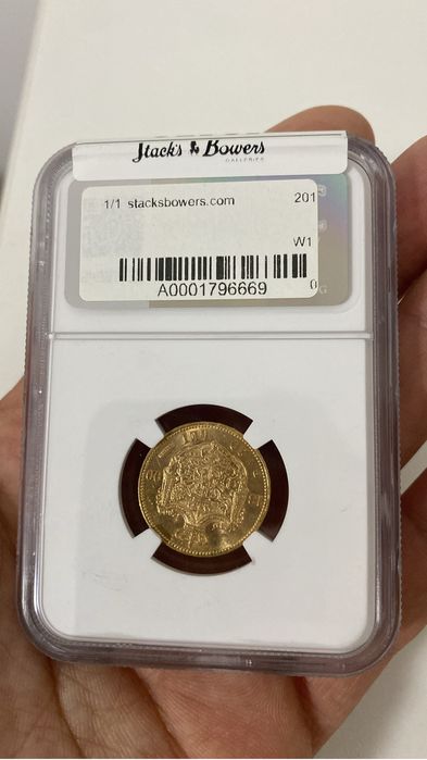 20 lei 1890 gradata MS61, Carol I cu pedigree, aur