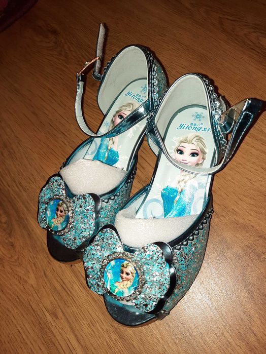 Pantofi Elsa Frozen cu toc