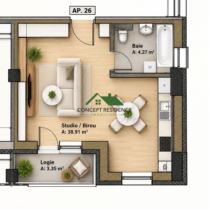 Studio / Birou | Revolution Hills – Str. Oltului | Comision 0%