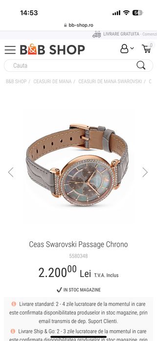 Vand Ceas Swarovski Passage Chrono