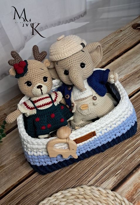 Вязаный оленёнок для девочки (To‘qilgan kiyikcha o‘yinchoq)