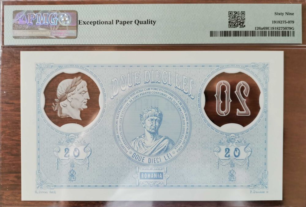Bancnota replică după prima bancnotă de 20 lei BNR