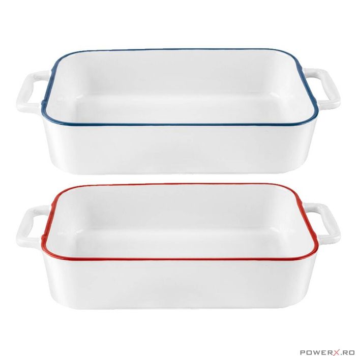 Vas termorezistent din ceramica dreptunghilar pentru cuptor, 27 cm,