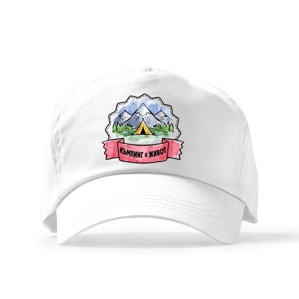 Шапка с козирка с щампа