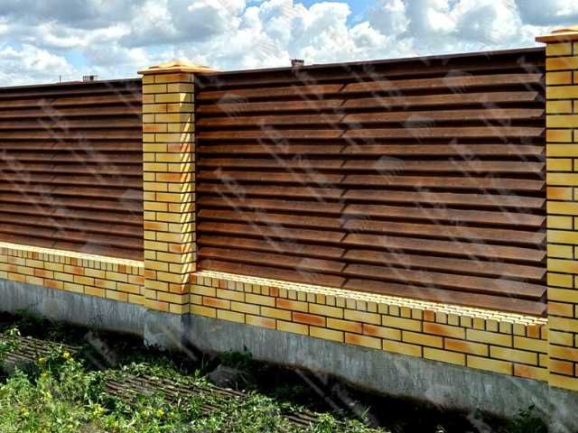 Забор жалюзи металлический