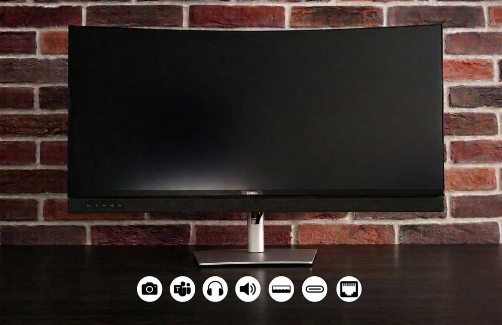 Продавам 34" извит монитор Dell UltraSharp C3422WE – Неразличим от нов!