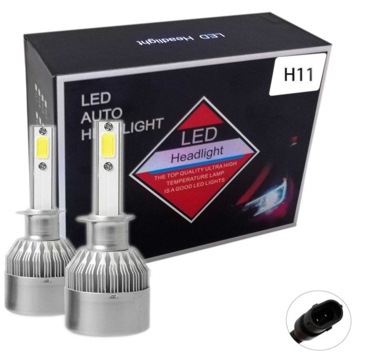 Комплект led 36w 7600lm диодни 2бр. крушки h1 h4 h7 h11 hb3 hb4 12v