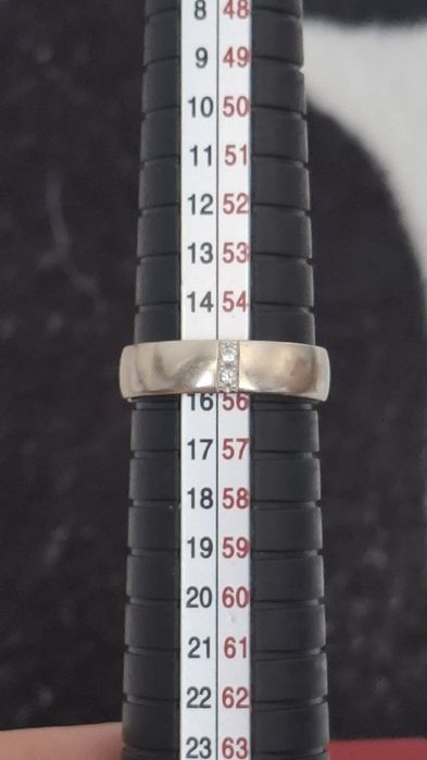 Inel tip verigheta aur 14k si diamante