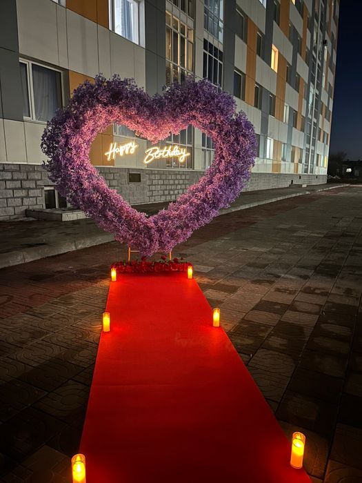 Туған күн арендаға жүрек декор