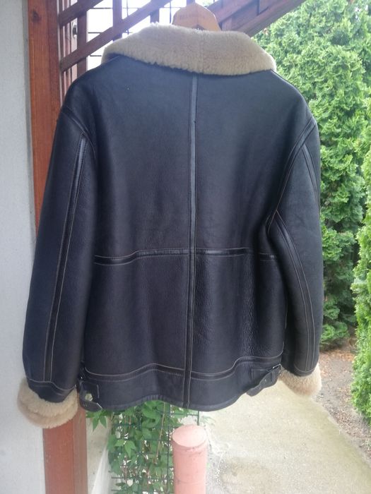 Geaca piele bărbati Aviator Banhof L-Xl cu blana