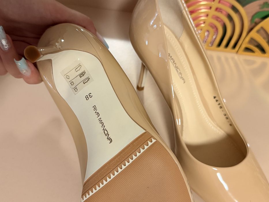 Pantofi stiletto Bej Riva Mancina
