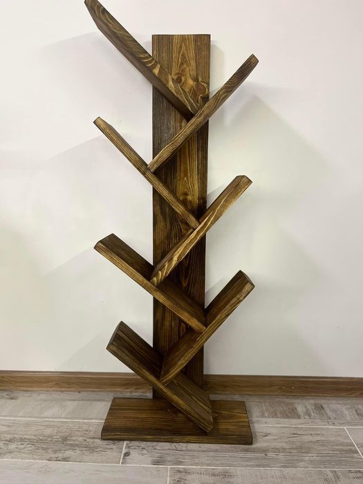 Дървена библиотека, стилна и красива! От естествено дърво!