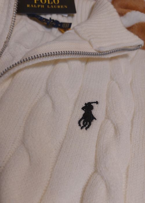 Pulover Ralph Lauren Quarter Zip Alb