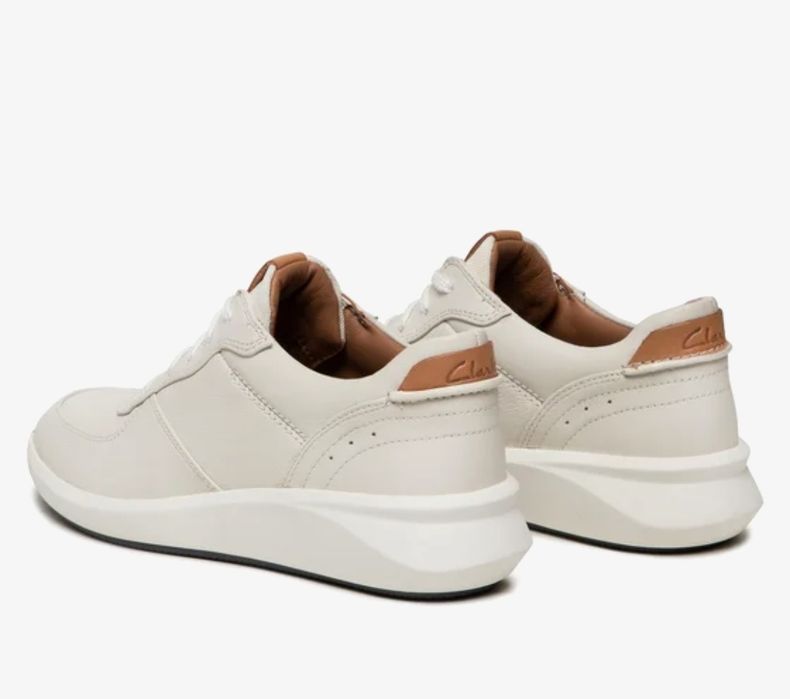 Clarks кецове сникърси маратонки бели бял 36 ествествена кожа
