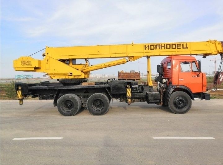 Услуги Автокран Қызметі, камаз ивановец Туркестан кран 25 тн стрела 2