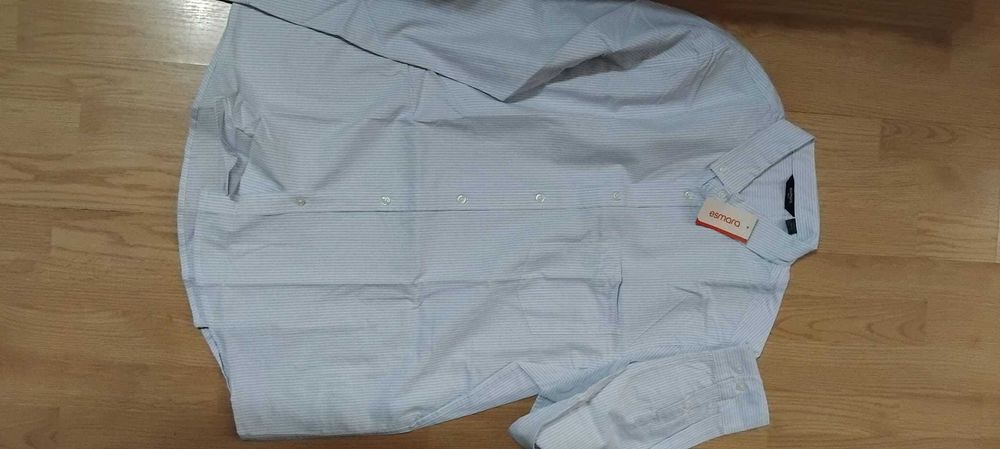 Cămașă bărbați XL/44,alba si bleumarin