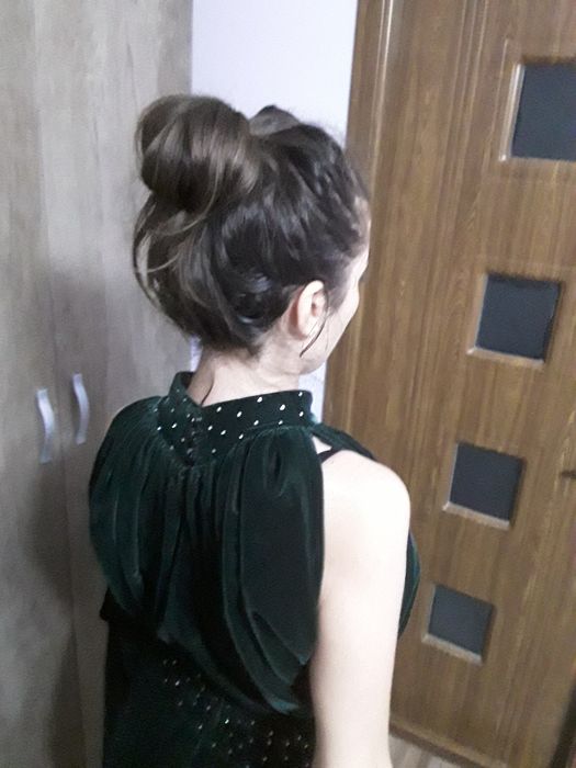 Rochie catifea verde inchis