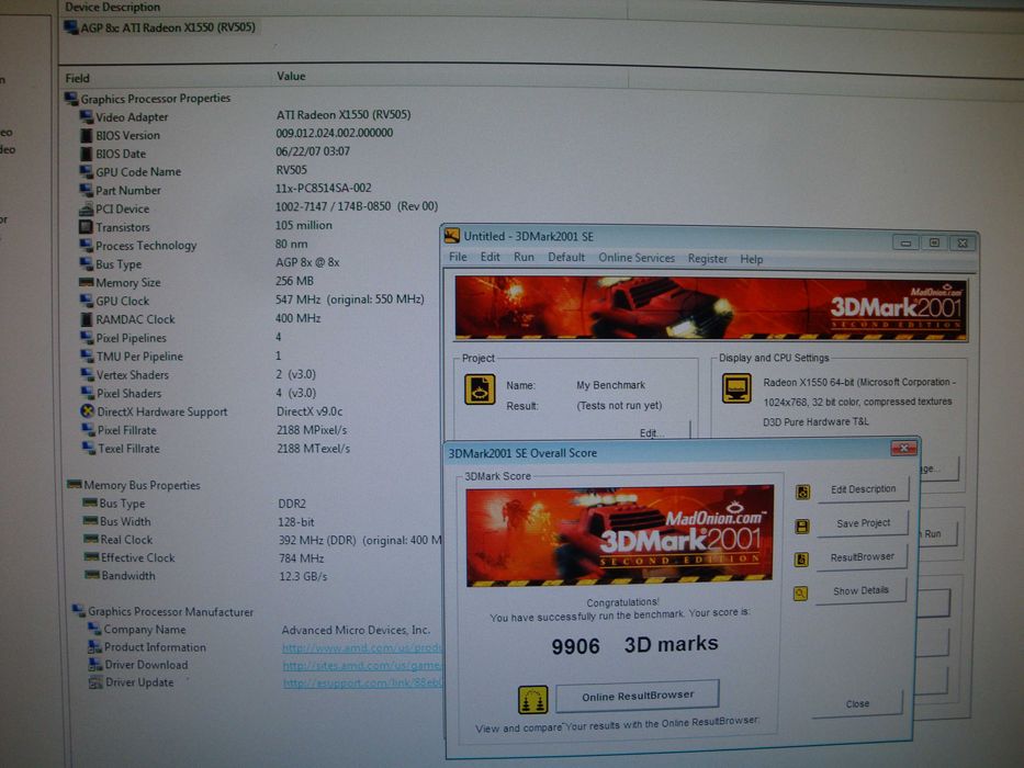 Placa video Sapphire Ati Radeon X1550 256MB DDR2 AGP 8X - de colectie