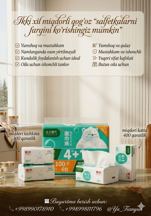 bumaga salfetka, qog’oz salfetka, optom qog’oz, optom salfetka