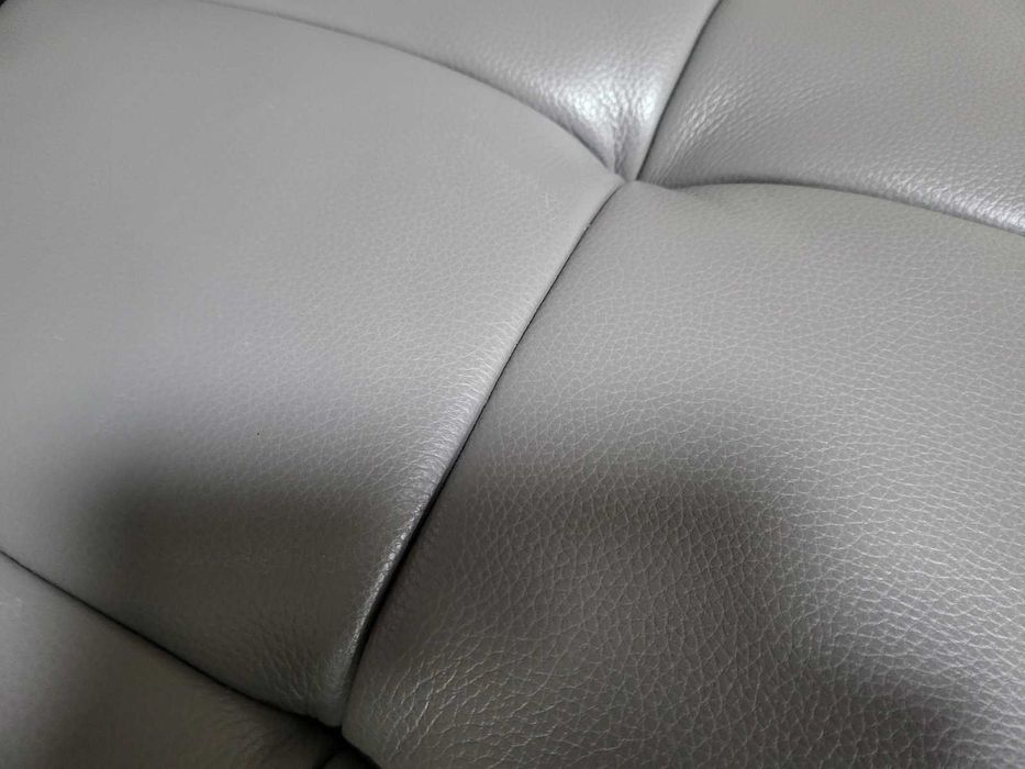 Сив кожен диван двойка с електрически релакс механизъм "Alessio"