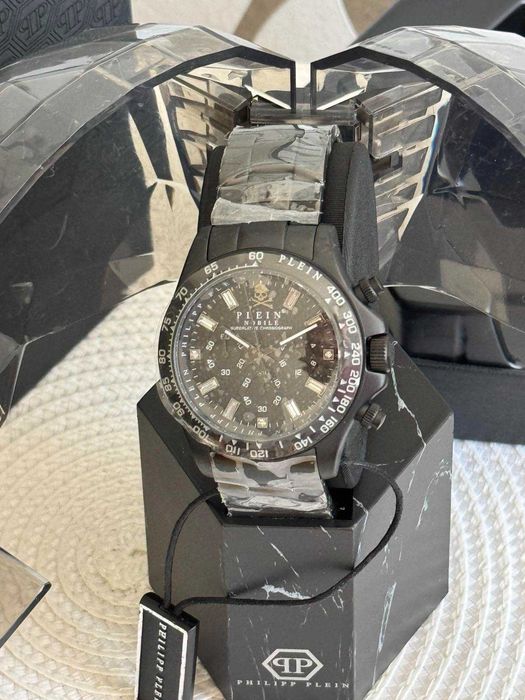 PHILIPP PLEIN Nobile Chronograph watch- черен часовник, IP покритие