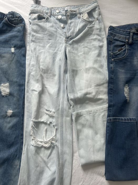 Лот Дънки скъсани, mom fit, различни