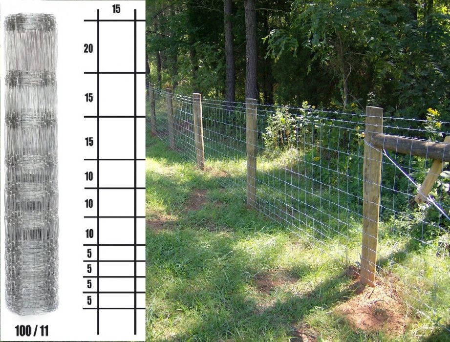 Plasa gard zincata cu noduri H100cm, L 50m pentru oi, capre