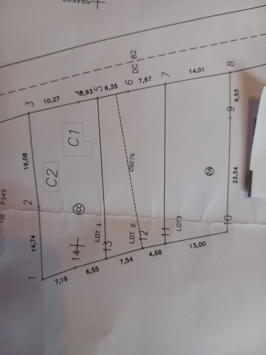 Teren intravilan,  deschidere 14m , 450mp  zona liniștită.