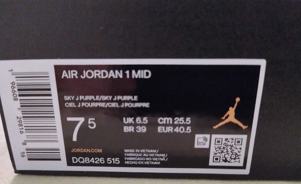Jordan 1 mid sky j purple