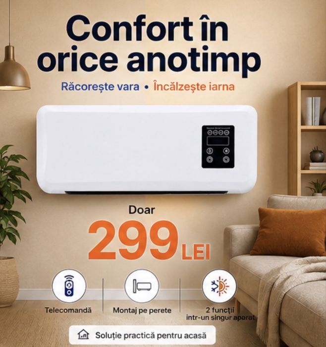 Aer Condiționat Portabil (Digital) Rece/Cald Nivel Temperatura 16/40 grade .Raceste pana la 16 grade !! Produs Nou !!!