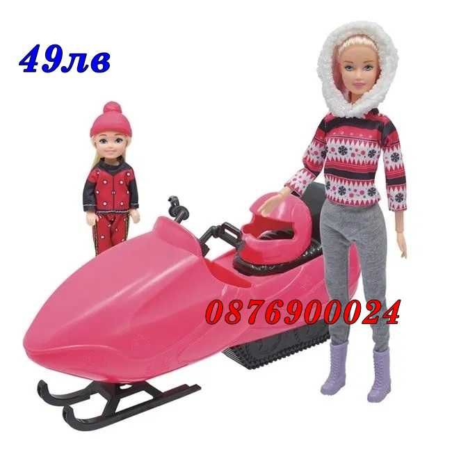 ПРОМО! Комплект Две кукли Барби в кола кабрио На Ски или Кемпер с Кен