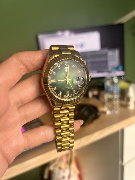 Rolex Day Date Gold Green Dial 40mm Japanese Automatic Mens Watch