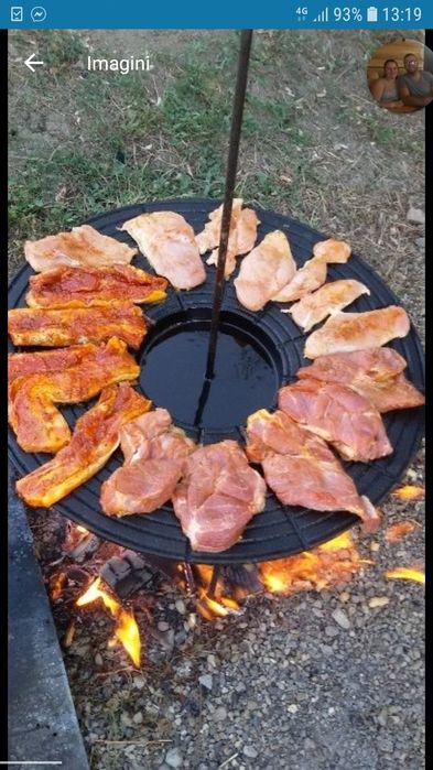 Ceaun fonta nu din tuci- aluminiu- disc Fonta- trepied plita