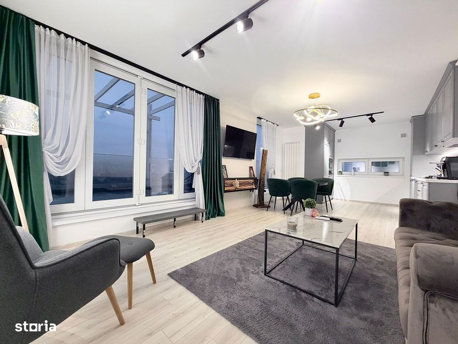 Penthouse cu 2 dormitoare/terasa 50mp in complex Top City Coresi