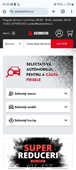 Vand magazin online de piese auto, cu tot cu firma